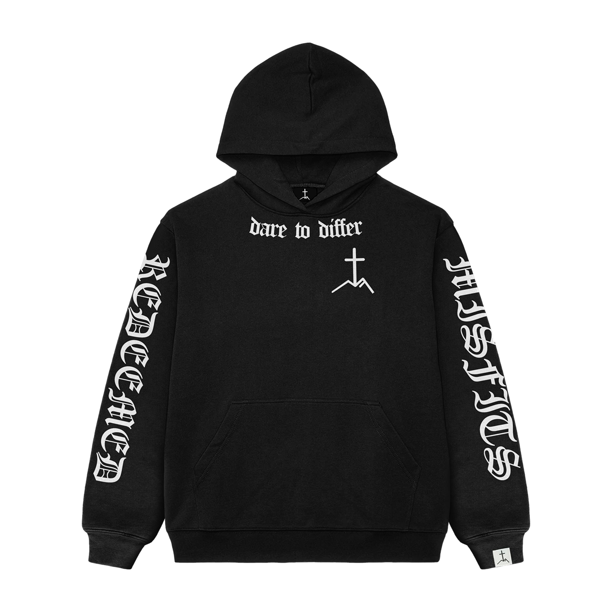 'DARE TO DIFFER' HOODIE BLACK/WHITE