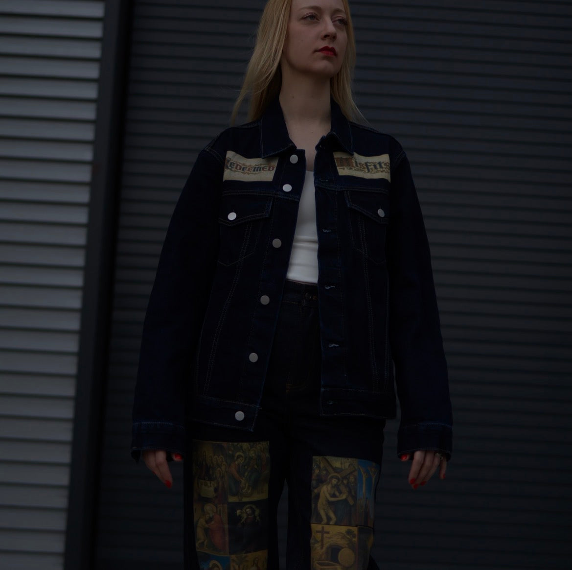 'LA VITA DI CRISTO' HEAVYWEIGHT STRAIGHT LEG DENIM JEANS