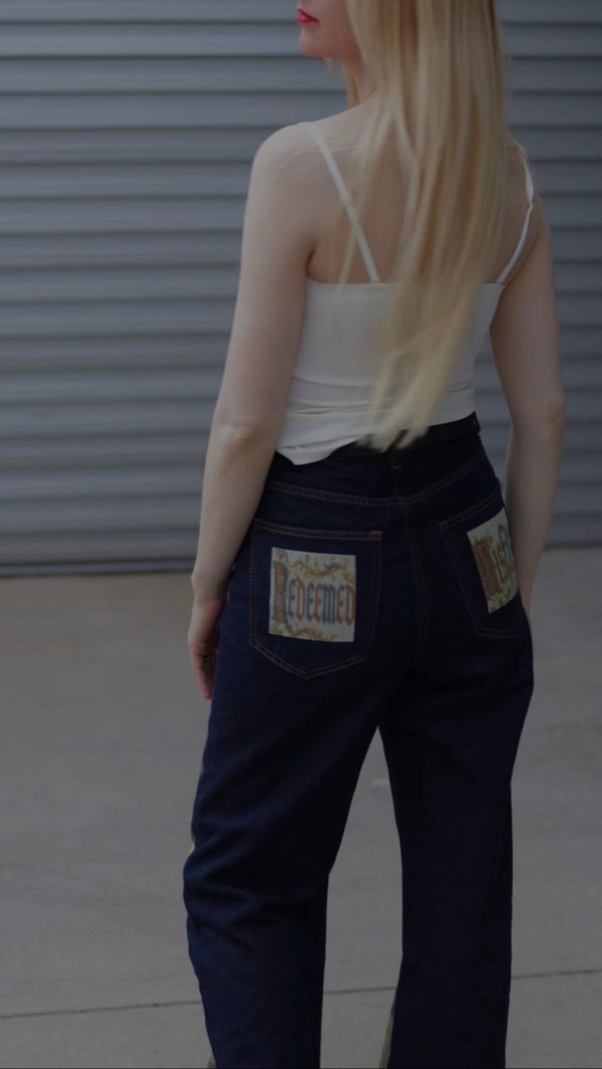 'LA VITA DI CRISTO' HEAVYWEIGHT STRAIGHT LEG DENIM JEANS