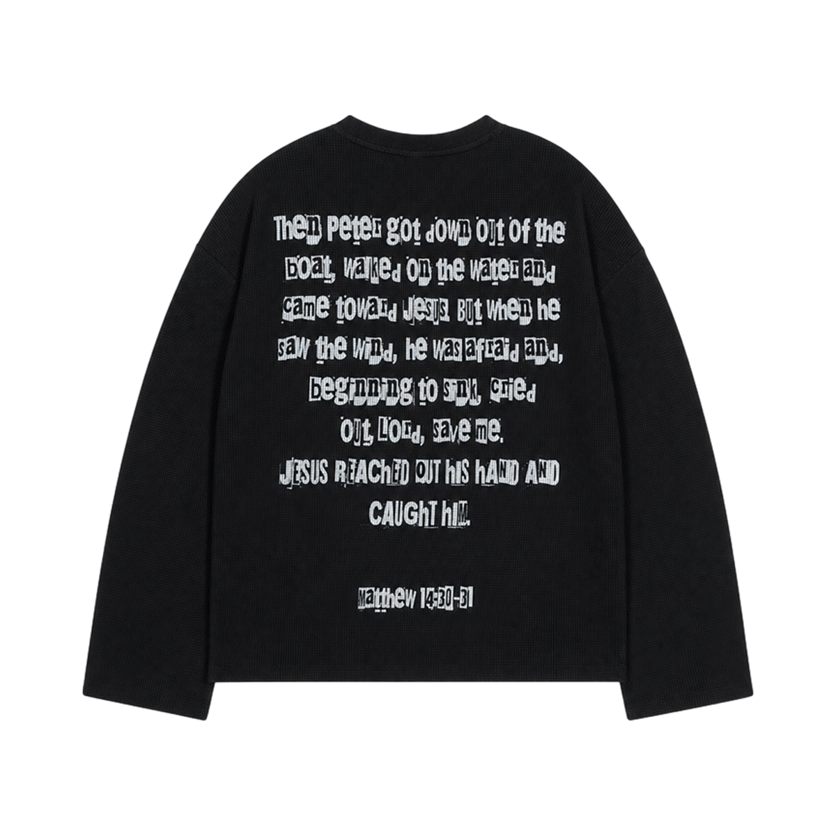 'FIX YOUR EYES ON JESUS' - Raw Hem Waffle Long sleeve