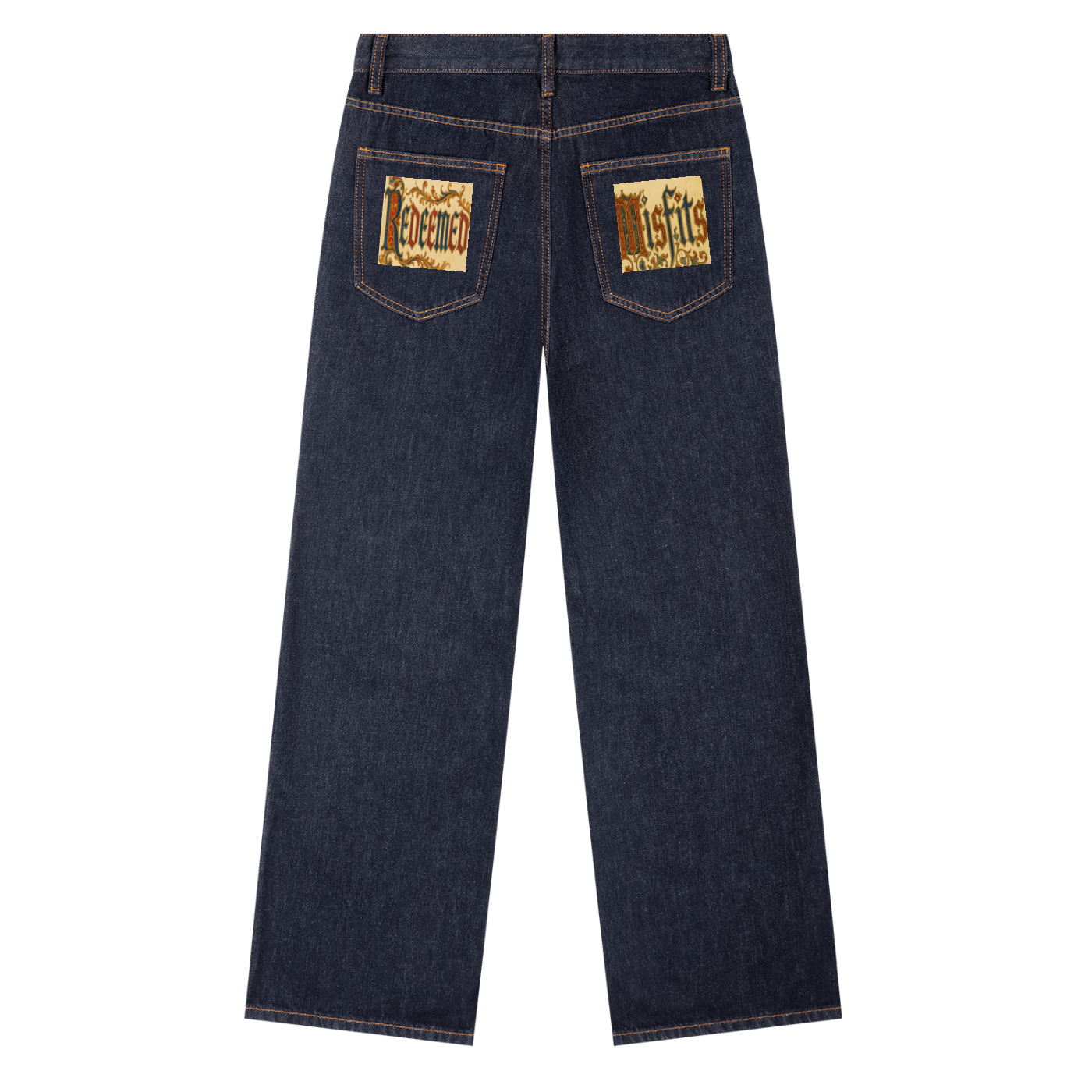 'LA VITA DI CRISTO' HEAVYWEIGHT STRAIGHT LEG DENIM JEANS